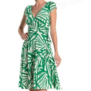 Maggy London Palm Leaf Faux Wrap Dress